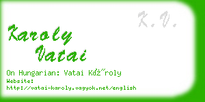 karoly vatai business card